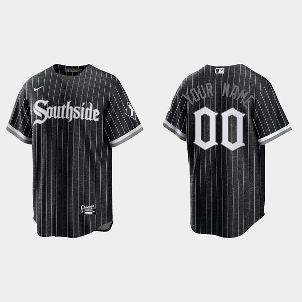 Men's Chicago White Sox Customized Black 2021 City Connect Cool Base Stitched MLB Jersey - Click Image to Close